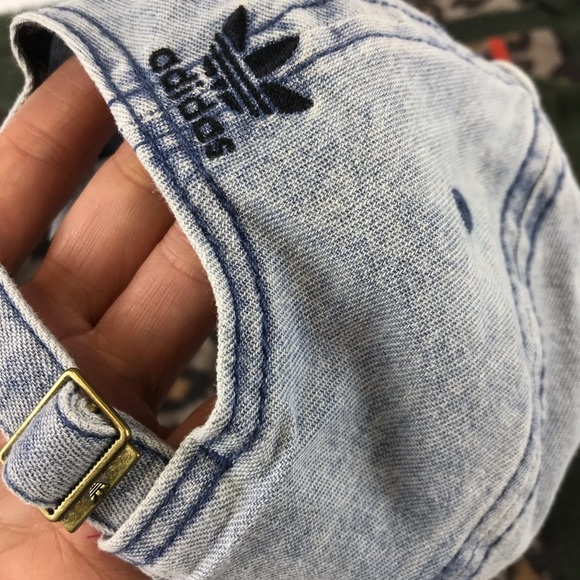 NWT Adidas Originals Denim Hat Trefoil Ball Cap - Picture 7 of 8